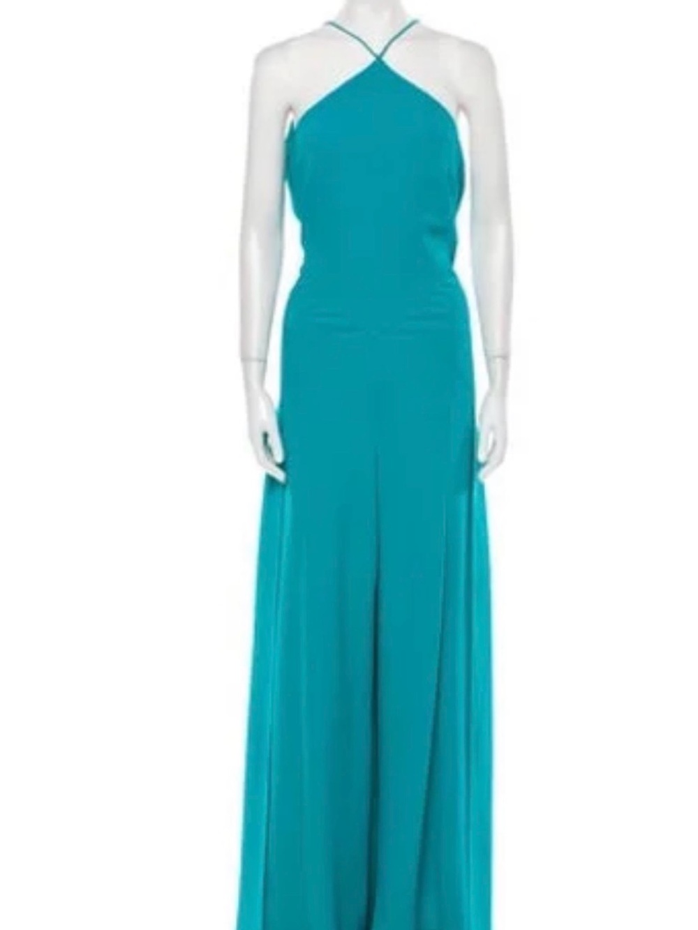 Ralph Lauren Purple Label Teal Crossback Maxi Dress